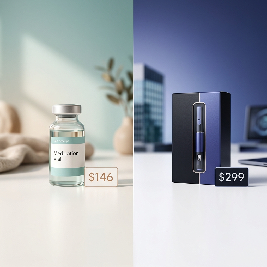 Side-by-side pricing comparison of affordable vs premium weight loss medication