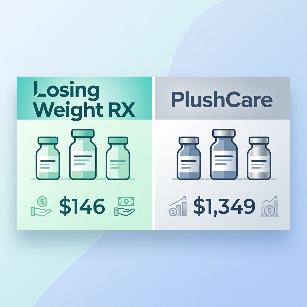 Losing Weight RX vs PlushCare weight loss comparison showing pricing and medication differences
